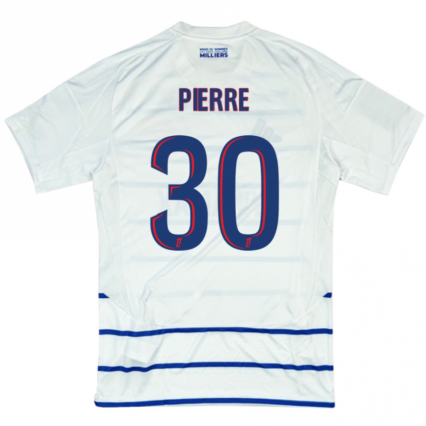 Hombre Fútbol Camiseta Alexandre Pierre #30 Blanco Azul 2ª Equipación 2024/25 Perú