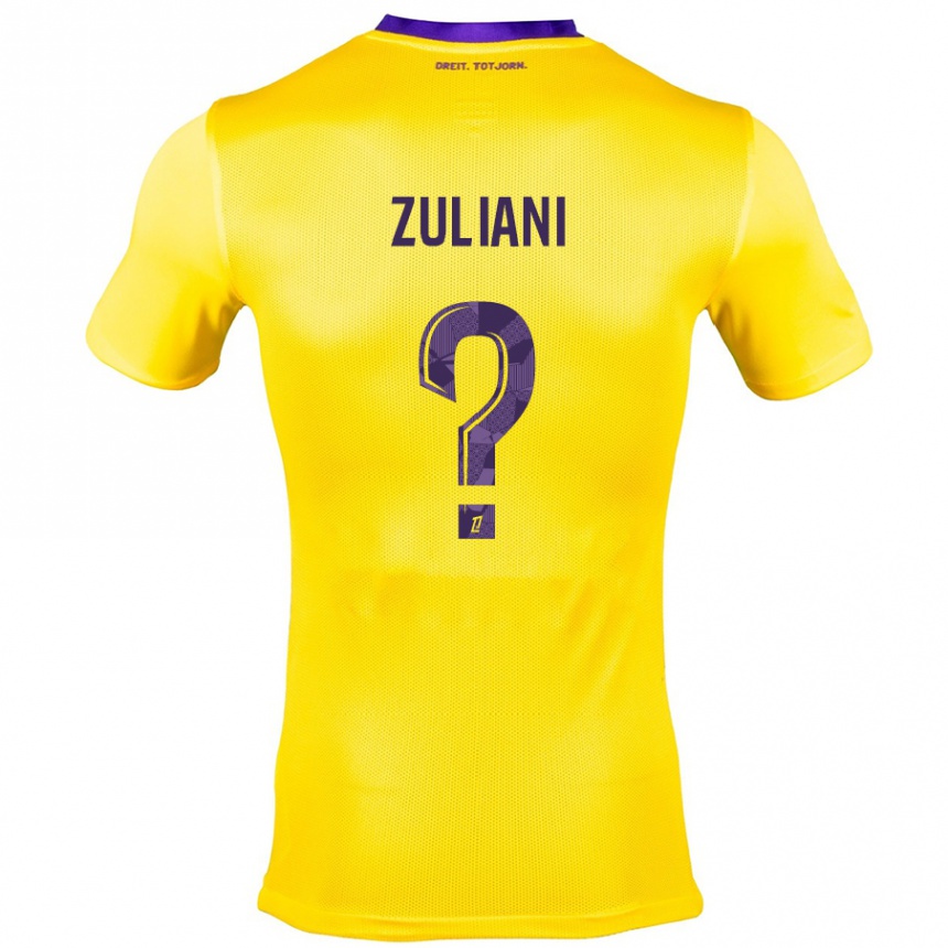 Hombre Fútbol Camiseta Edhy Zuliani #0 Amarillo Morado 2ª Equipación 2024/25 Perú