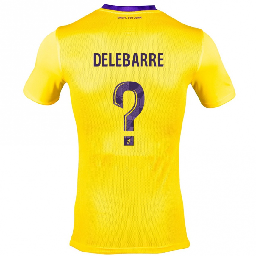 Hombre Fútbol Camiseta Mathis Delebarre #0 Amarillo Morado 2ª Equipación 2024/25 Perú