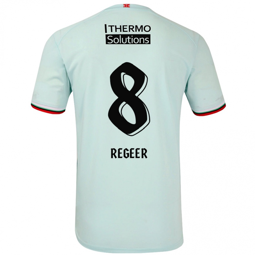 Hombre Fútbol Camiseta Youri Regeer #8 Verde Claro 2ª Equipación 2024/25 Perú