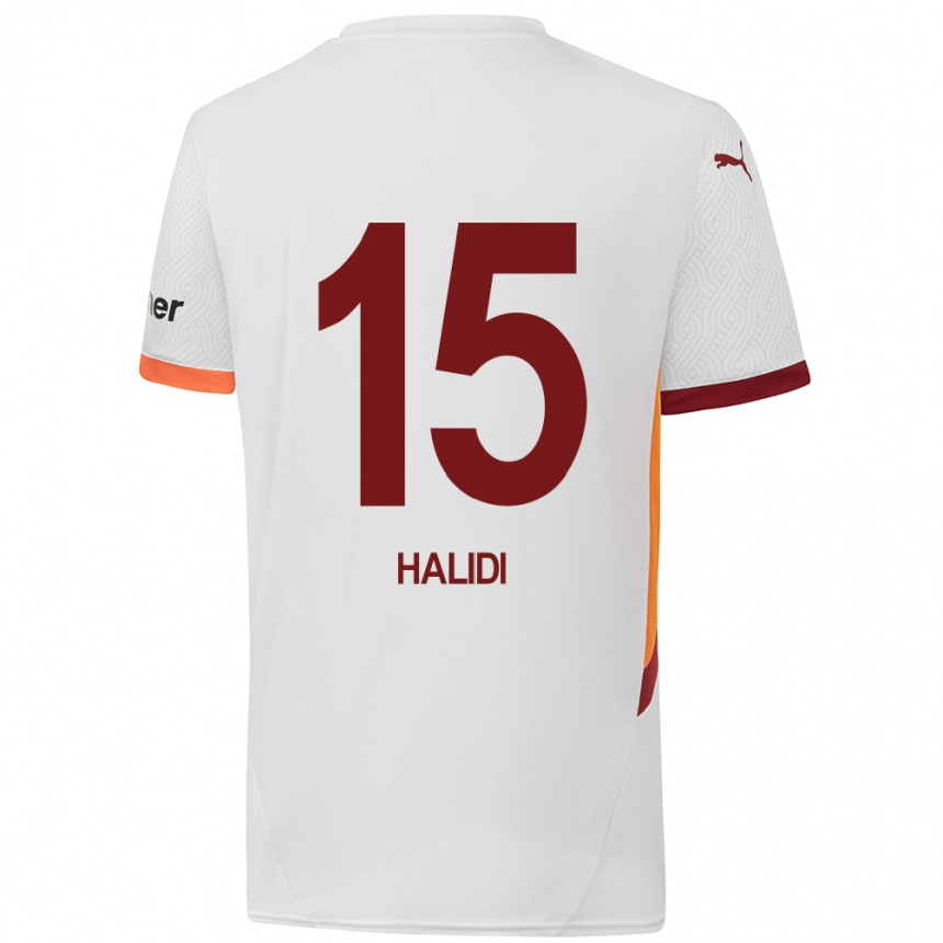 Hombre Fútbol Camiseta Isa Halidi #15 Blanco Amarillo Rojo 2ª Equipación 2024/25 Perú