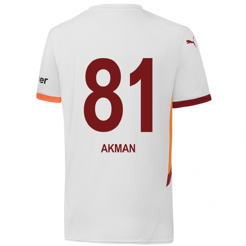 Hombre Fútbol Camiseta Hamza Akman #81 Blanco Amarillo Rojo 2ª Equipación 2024/25 Perú