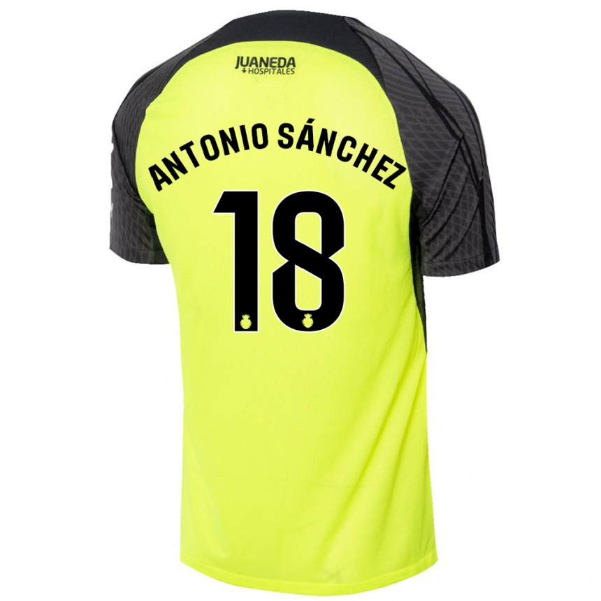 Hombre Fútbol Camiseta Antonio Sánchez #18 Verde Fluorescente Negro 2ª Equipación 2024/25 Perú