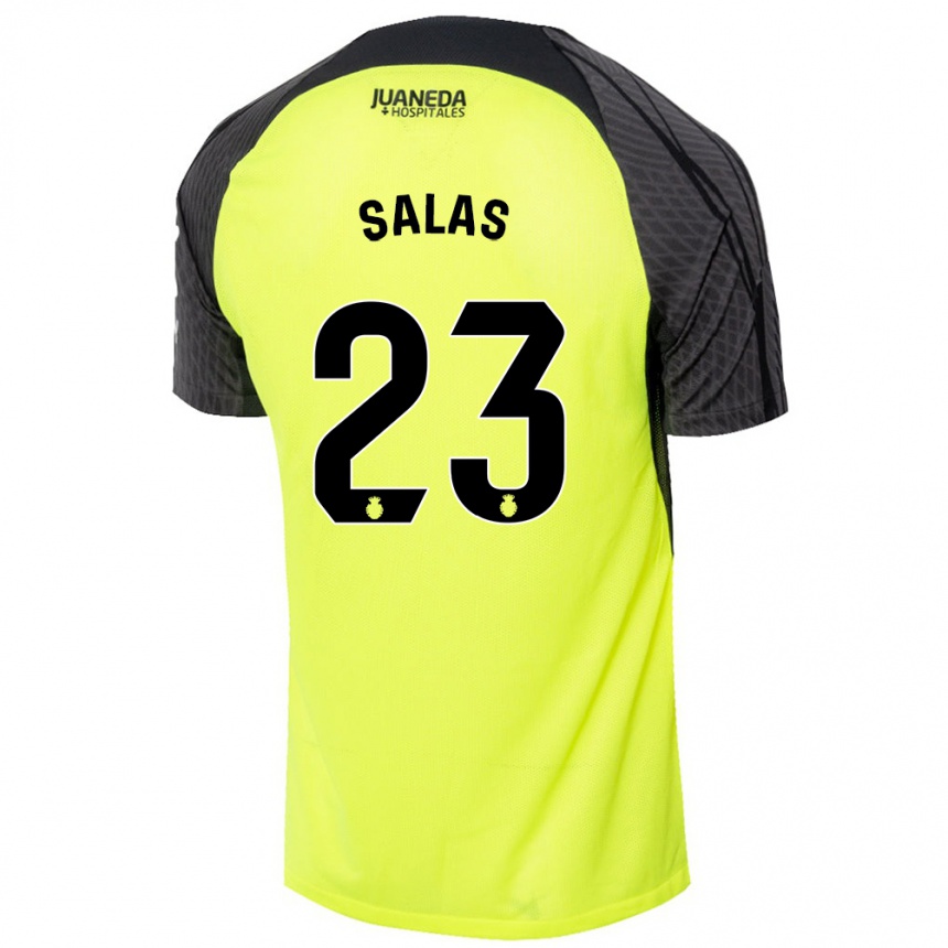 Hombre Fútbol Camiseta Jan Salas #23 Verde Fluorescente Negro 2ª Equipación 2024/25 Perú