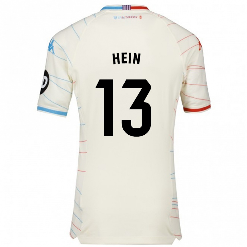 Hombre Fútbol Camiseta Karl Hein #13 Blanco Rojo Azul 2ª Equipación 2024/25 Perú