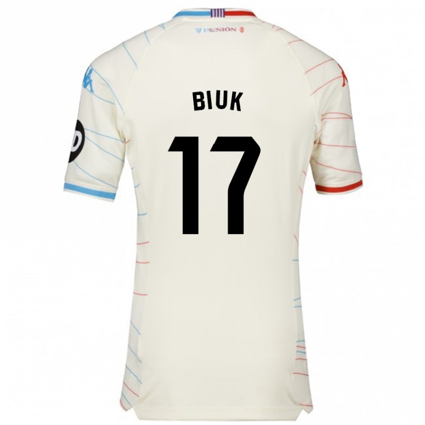 Hombre Fútbol Camiseta Stipe Biuk #17 Blanco Rojo Azul 2ª Equipación 2024/25 Perú