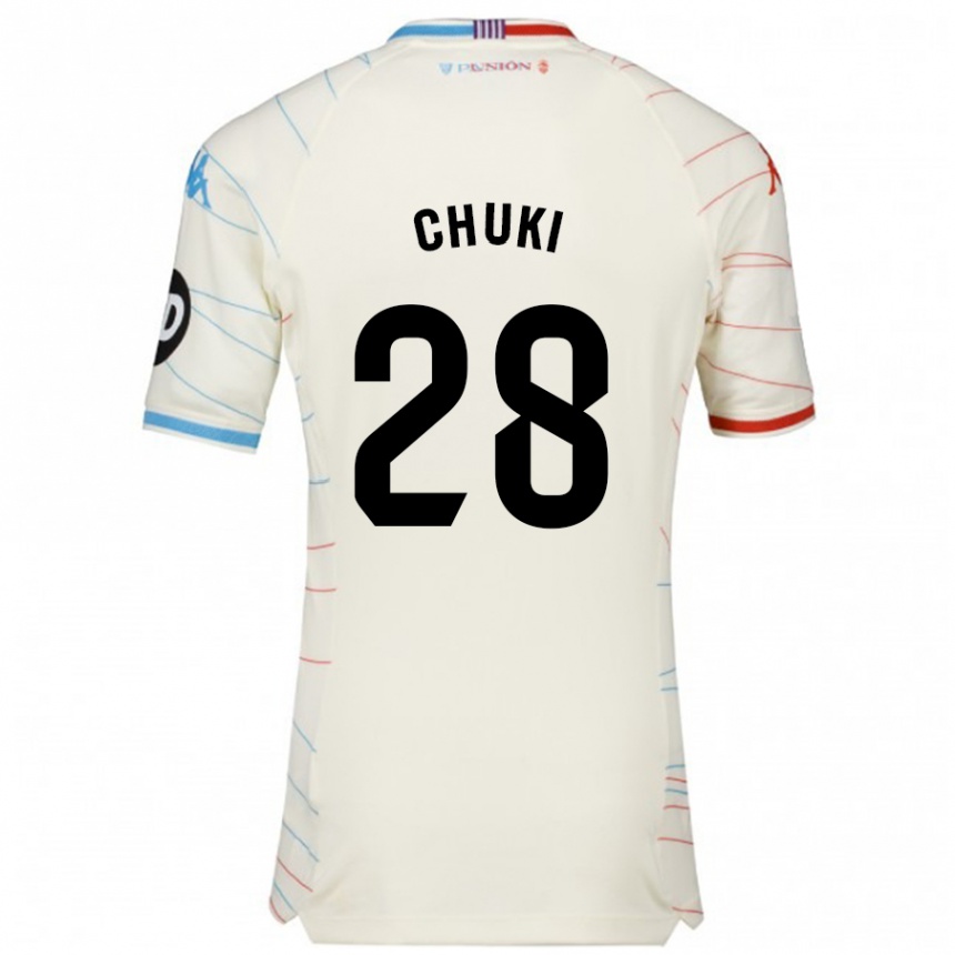 Hombre Fútbol Camiseta Chuki #28 Blanco Rojo Azul 2ª Equipación 2024/25 Perú