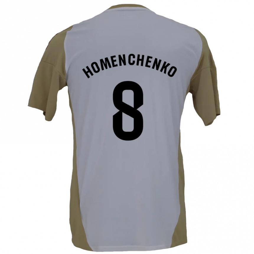 Hombre Fútbol Camiseta Santiago Homenchenko #8 Marrón Blanco 2ª Equipación 2024/25 Perú