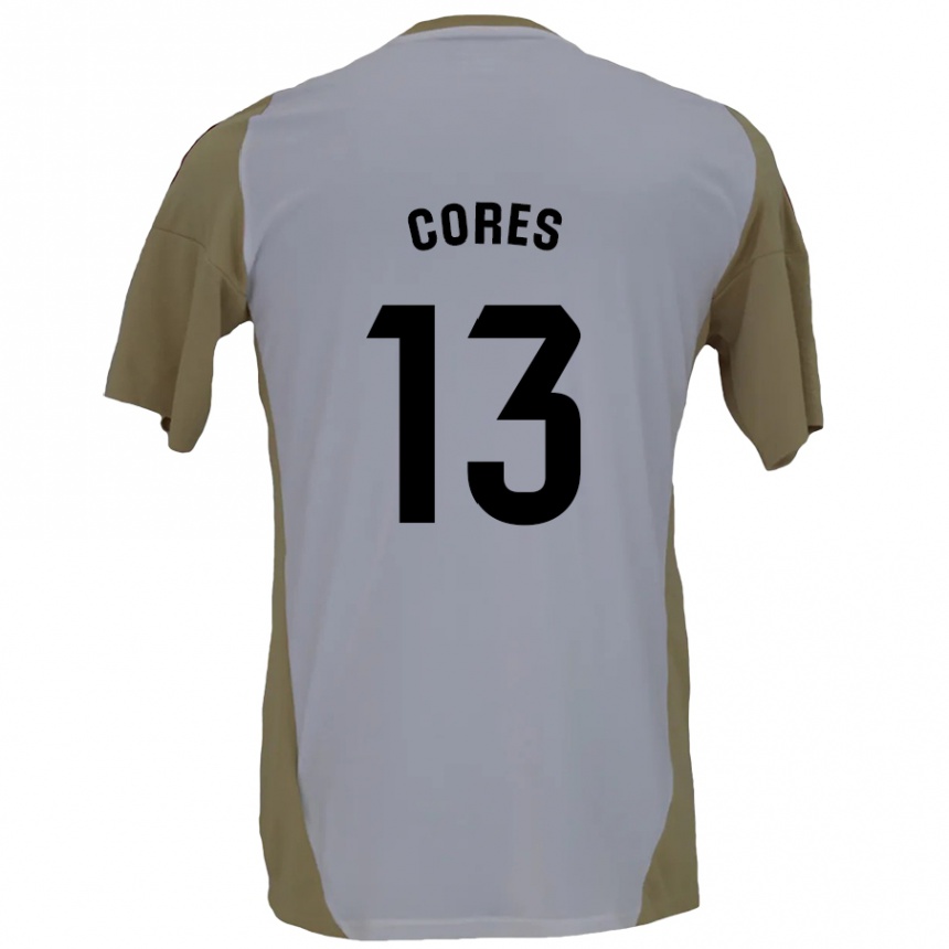 Hombre Fútbol Camiseta Christian Cores #13 Marrón Blanco 2ª Equipación 2024/25 Perú