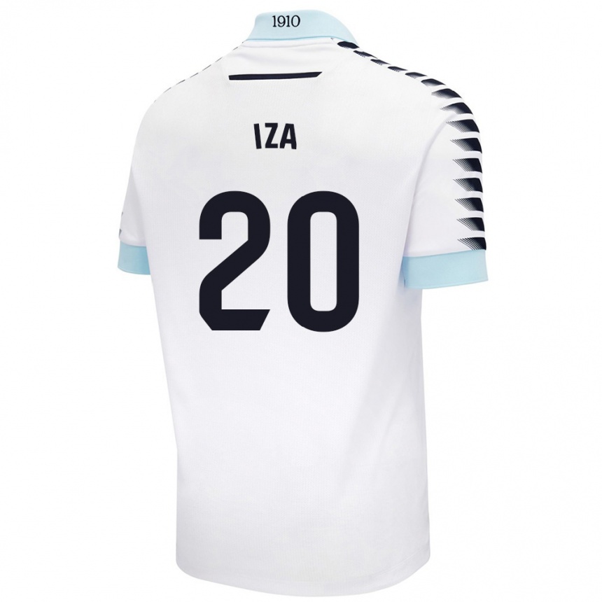 Hombre Fútbol Camiseta Iza Carcelén #20 Blanco Azul 2ª Equipación 2024/25 Perú