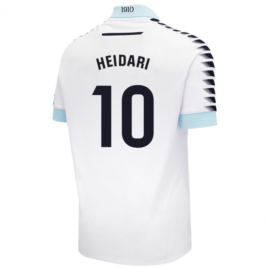 Hombre Fútbol Camiseta Arman Heidari #10 Blanco Azul 2ª Equipación 2024/25 Perú