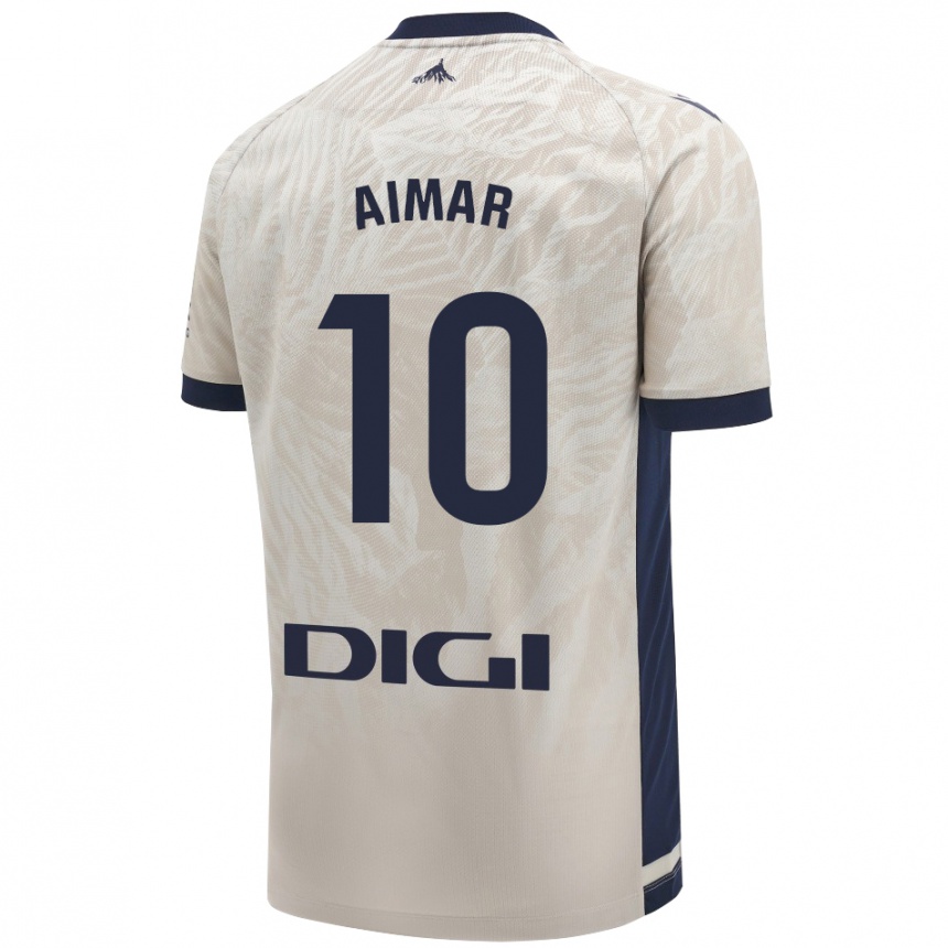 Hombre Fútbol Camiseta Aimar Oroz #10 Gris Claro 2ª Equipación 2024/25 Perú