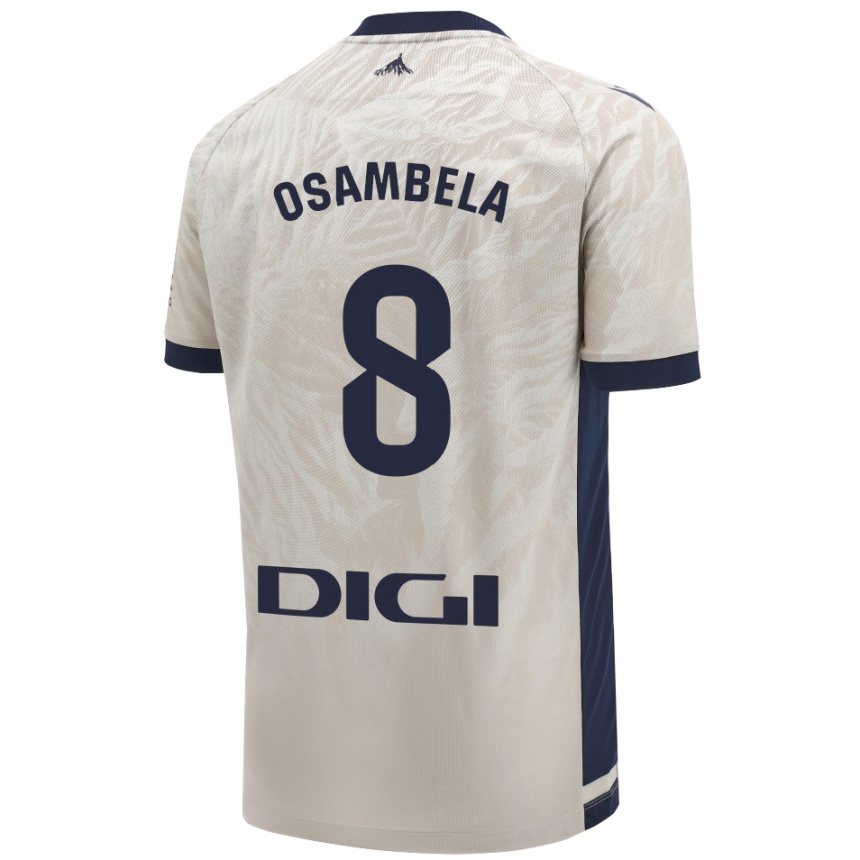 Hombre Fútbol Camiseta Asier Osambela #8 Gris Claro 2ª Equipación 2024/25 Perú