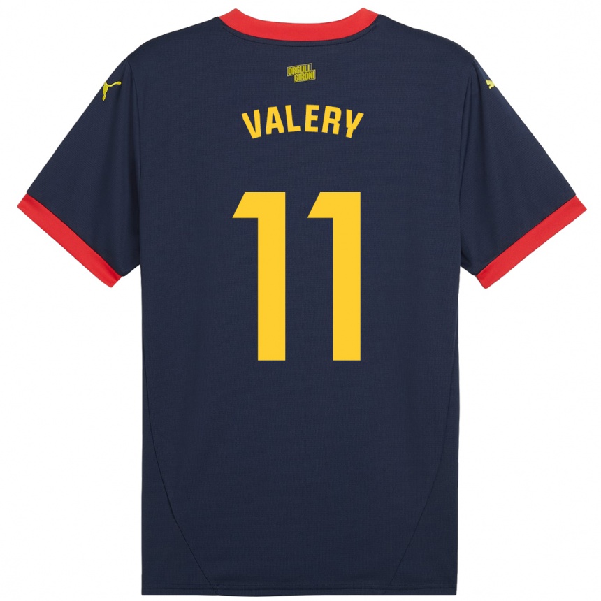 Hombre Fútbol Camiseta Valery Fernández #11 Azul Marino Rojo 2ª Equipación 2024/25 Perú