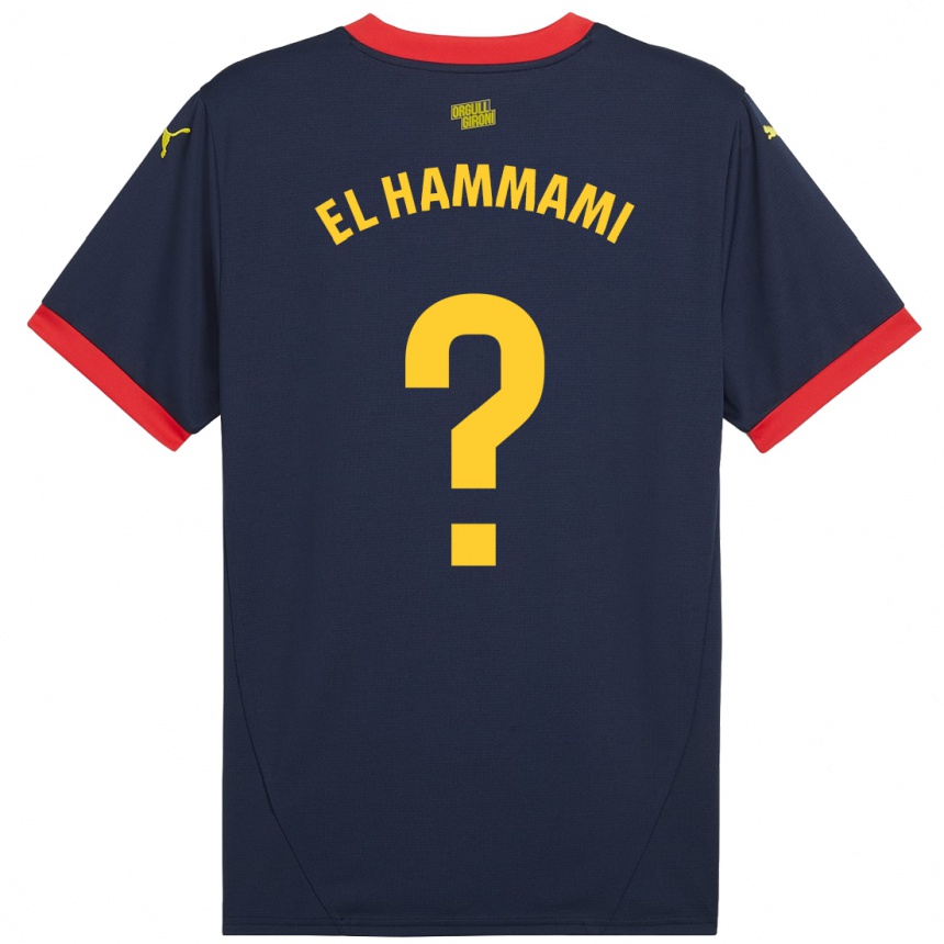 Hombre Fútbol Camiseta Ayoub El Hammami #0 Azul Marino Rojo 2ª Equipación 2024/25 Perú