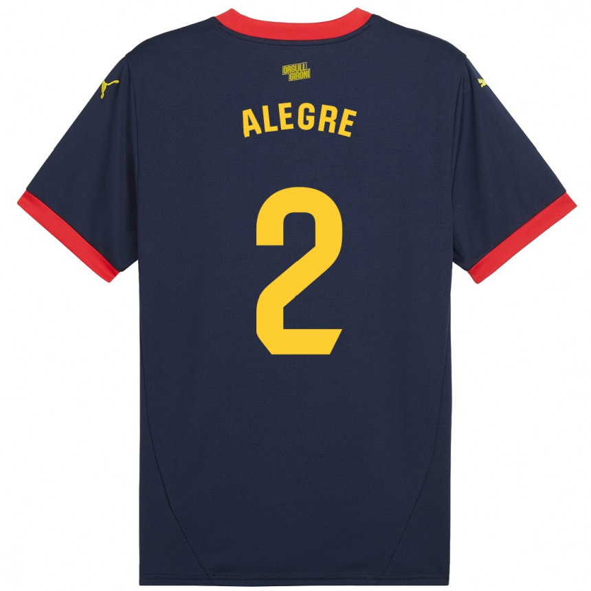 Hombre Fútbol Camiseta Marc Alegre #2 Azul Marino Rojo 2ª Equipación 2024/25 Perú