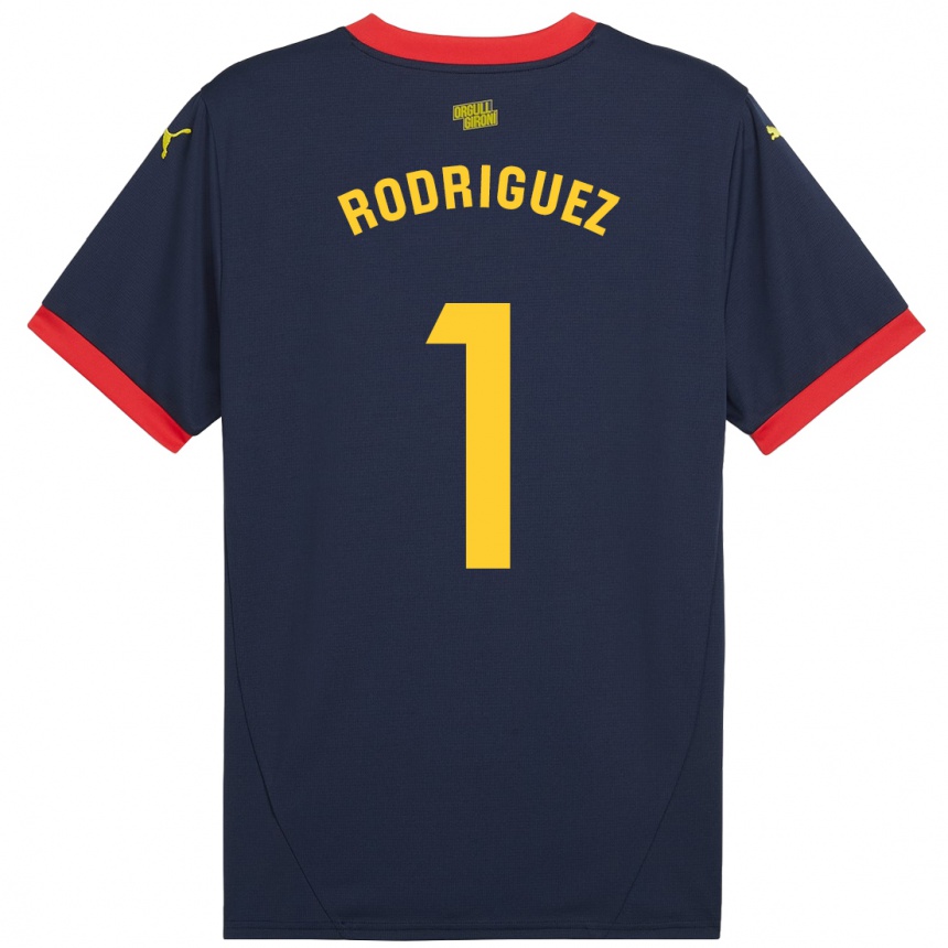 Hombre Fútbol Camiseta Maria Rodríguez #1 Azul Marino Rojo 2ª Equipación 2024/25 Perú