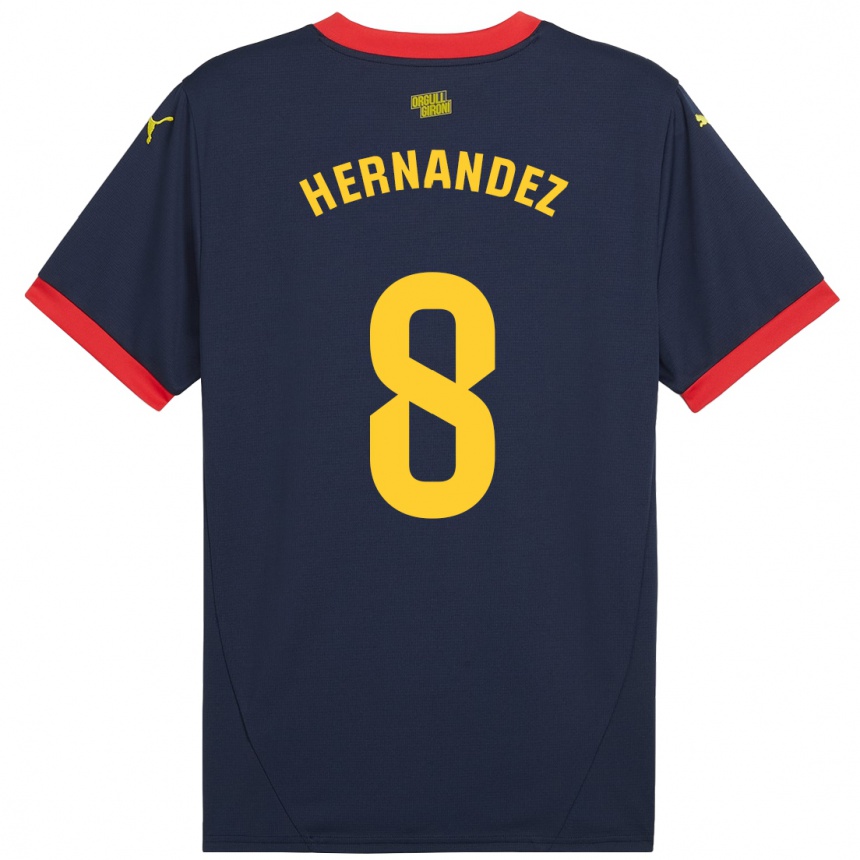 Hombre Fútbol Camiseta Sofia Hernández #8 Azul Marino Rojo 2ª Equipación 2024/25 Perú