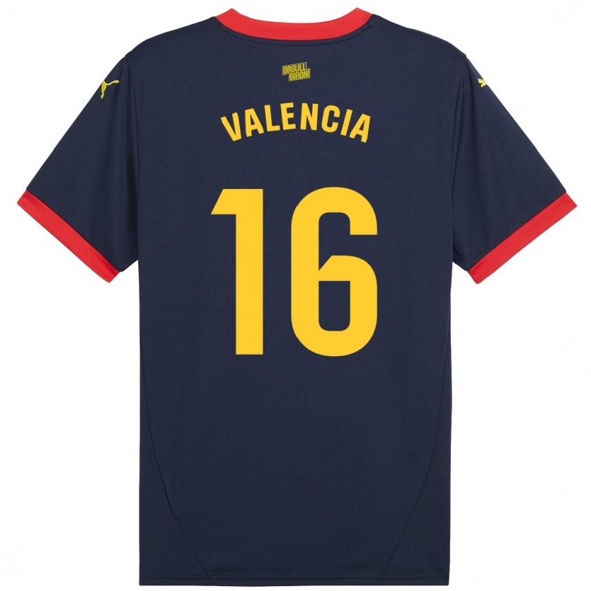 Hombre Fútbol Camiseta Carla Valencia #16 Azul Marino Rojo 2ª Equipación 2024/25 Perú