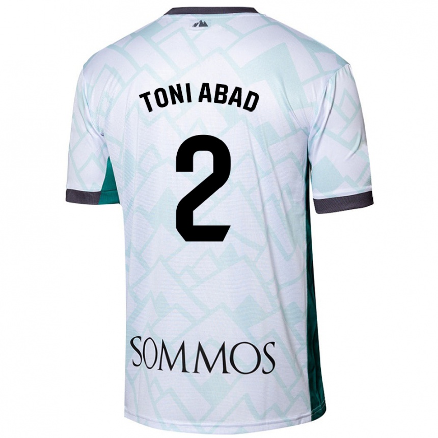 Hombre Fútbol Camiseta Toni Abad #2 Blanco Verde 2ª Equipación 2024/25 Perú