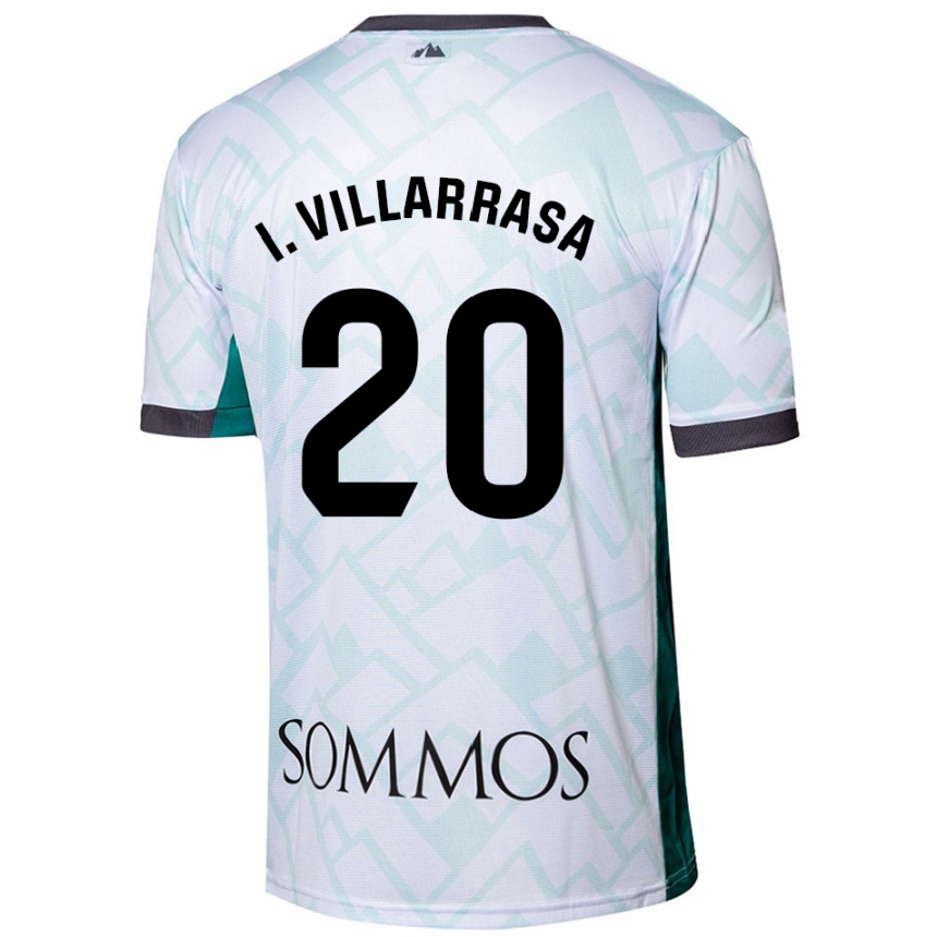 Hombre Fútbol Camiseta Ignasi Vilarrasa #20 Blanco Verde 2ª Equipación 2024/25 Perú