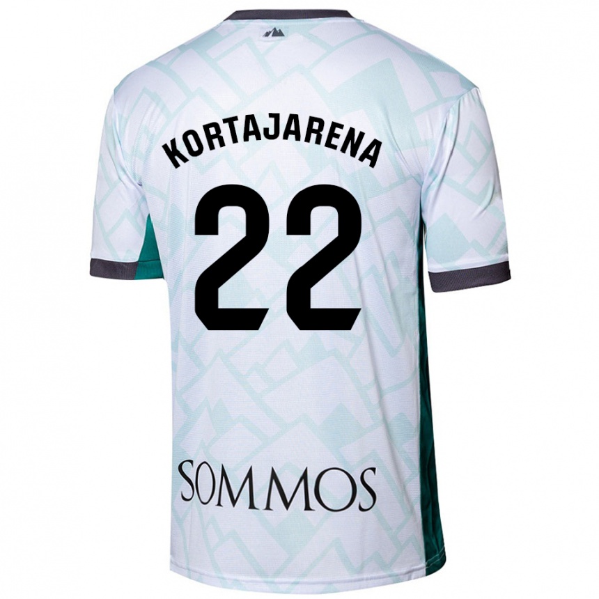 Hombre Fútbol Camiseta Iker Kortajarena #22 Blanco Verde 2ª Equipación 2024/25 Perú