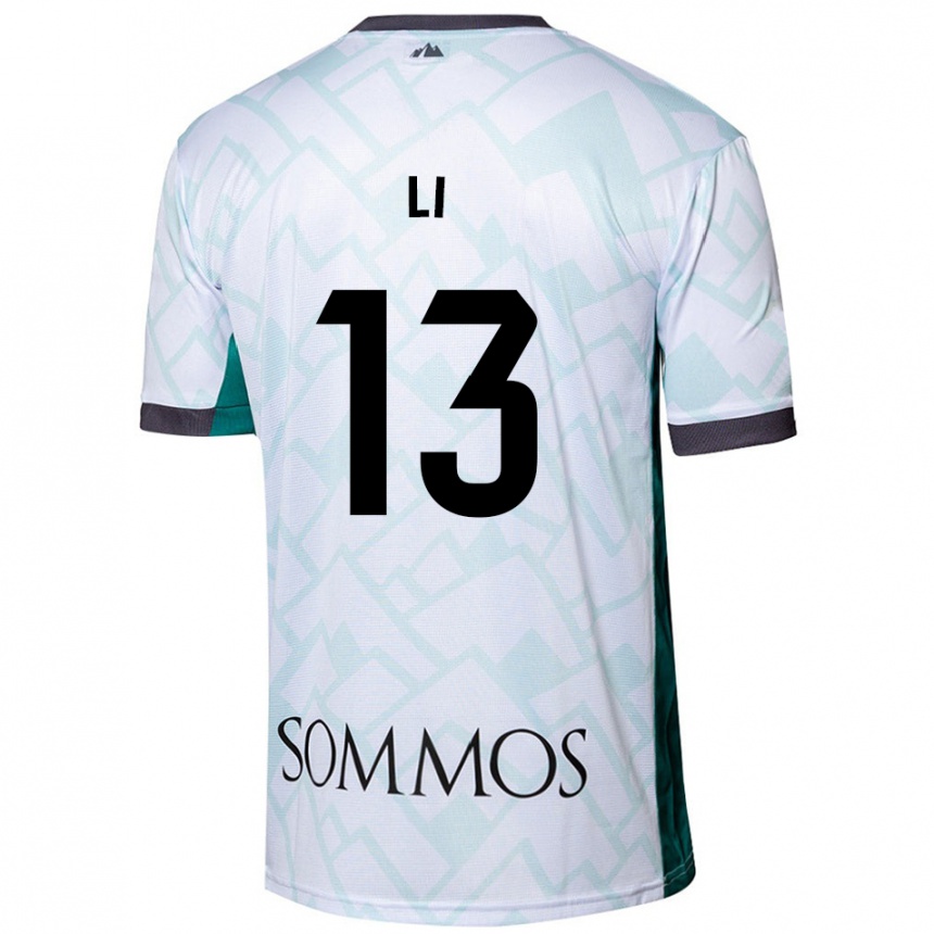 Hombre Fútbol Camiseta Changyi Li #13 Blanco Verde 2ª Equipación 2024/25 Perú