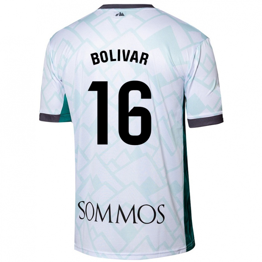 Hombre Fútbol Camiseta Jovanny Bolívar #16 Blanco Verde 2ª Equipación 2024/25 Perú