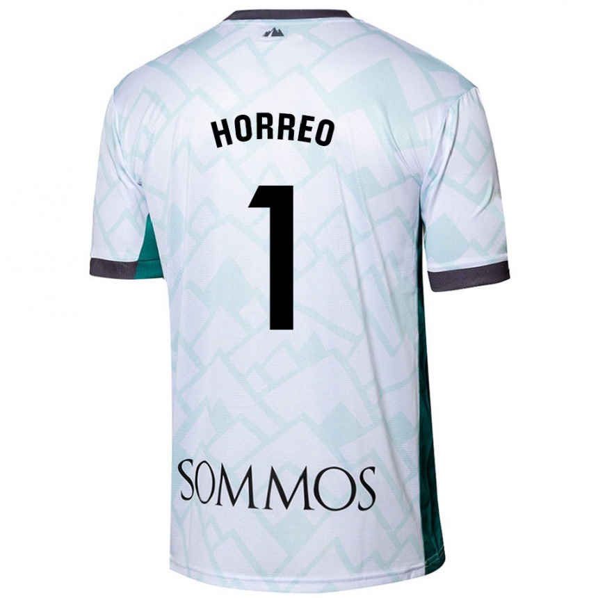 Hombre Fútbol Camiseta Berto Hórreo #1 Blanco Verde 2ª Equipación 2024/25 Perú