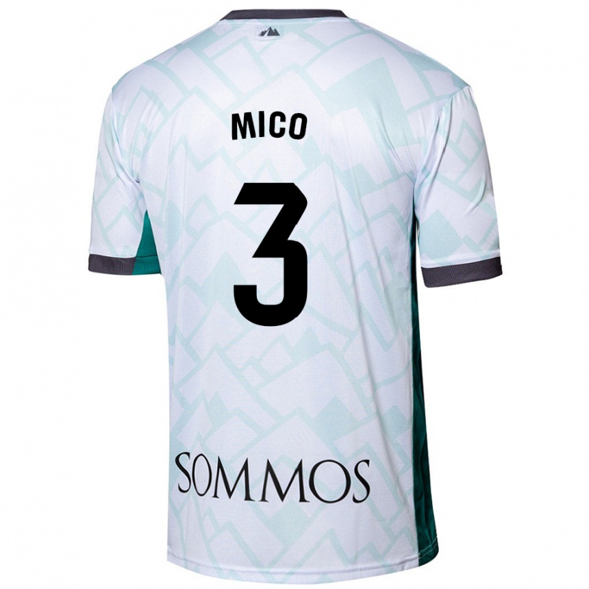 Hombre Fútbol Camiseta Sara Micó #3 Blanco Verde 2ª Equipación 2024/25 Perú