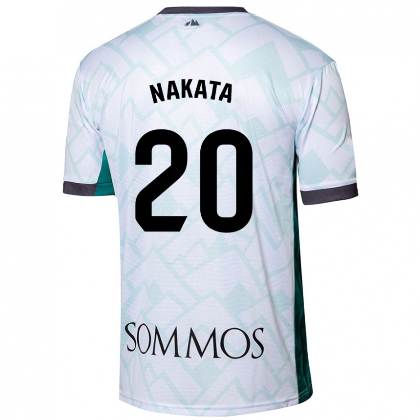 Hombre Fútbol Camiseta Yuki Nakata #20 Blanco Verde 2ª Equipación 2024/25 Perú