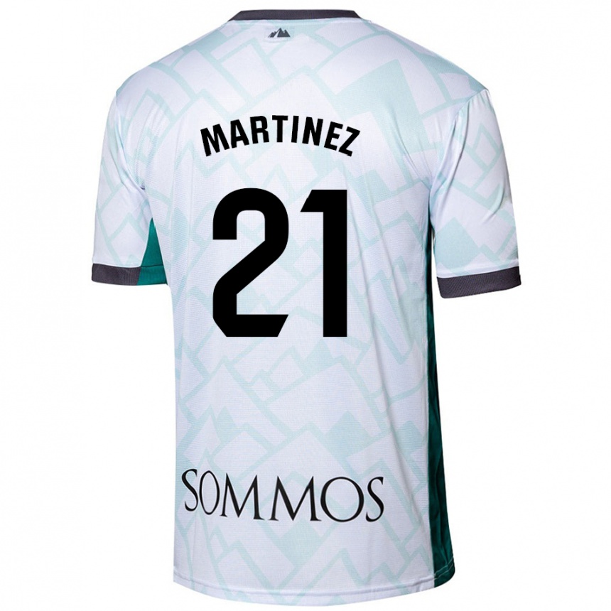 Hombre Fútbol Camiseta Alejandra Martínez #21 Blanco Verde 2ª Equipación 2024/25 Perú