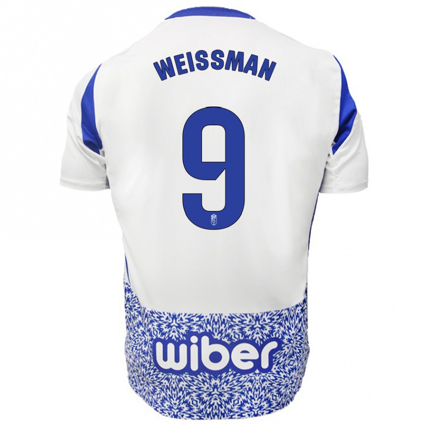 Hombre Fútbol Camiseta Shon Weissman #9 Blanco Azul 2ª Equipación 2024/25 Perú