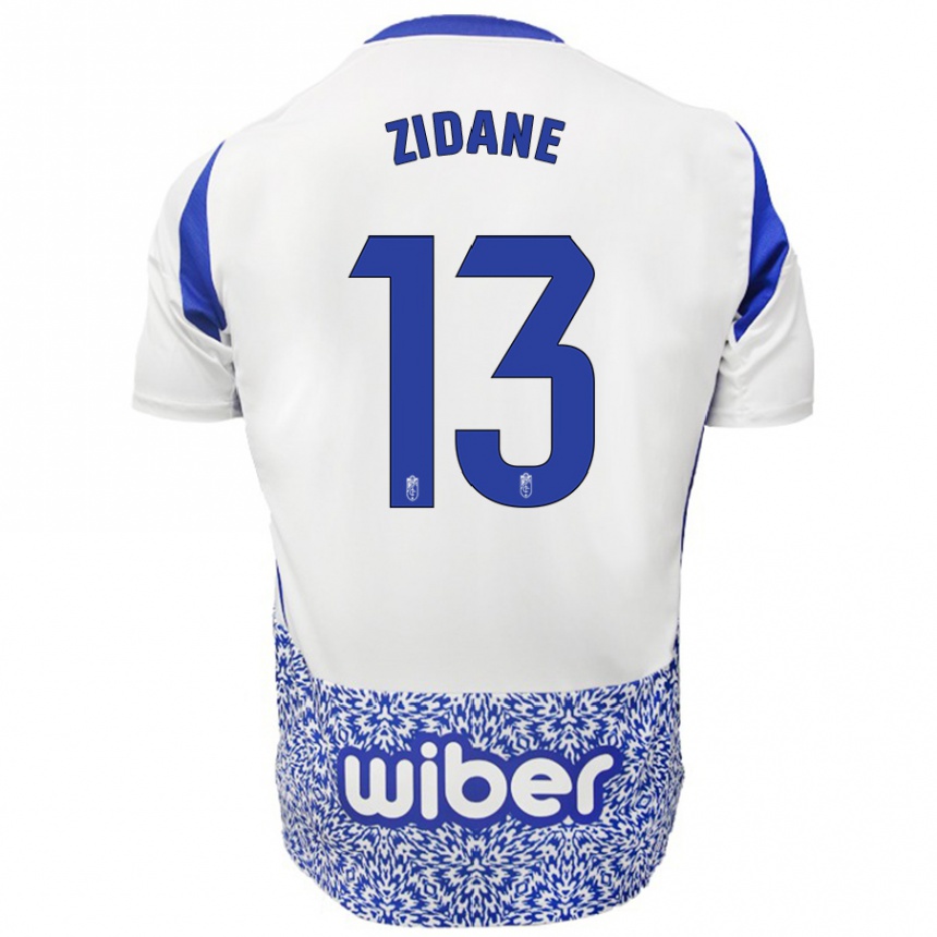 Hombre Fútbol Camiseta Luca Zidane #13 Blanco Azul 2ª Equipación 2024/25 Perú