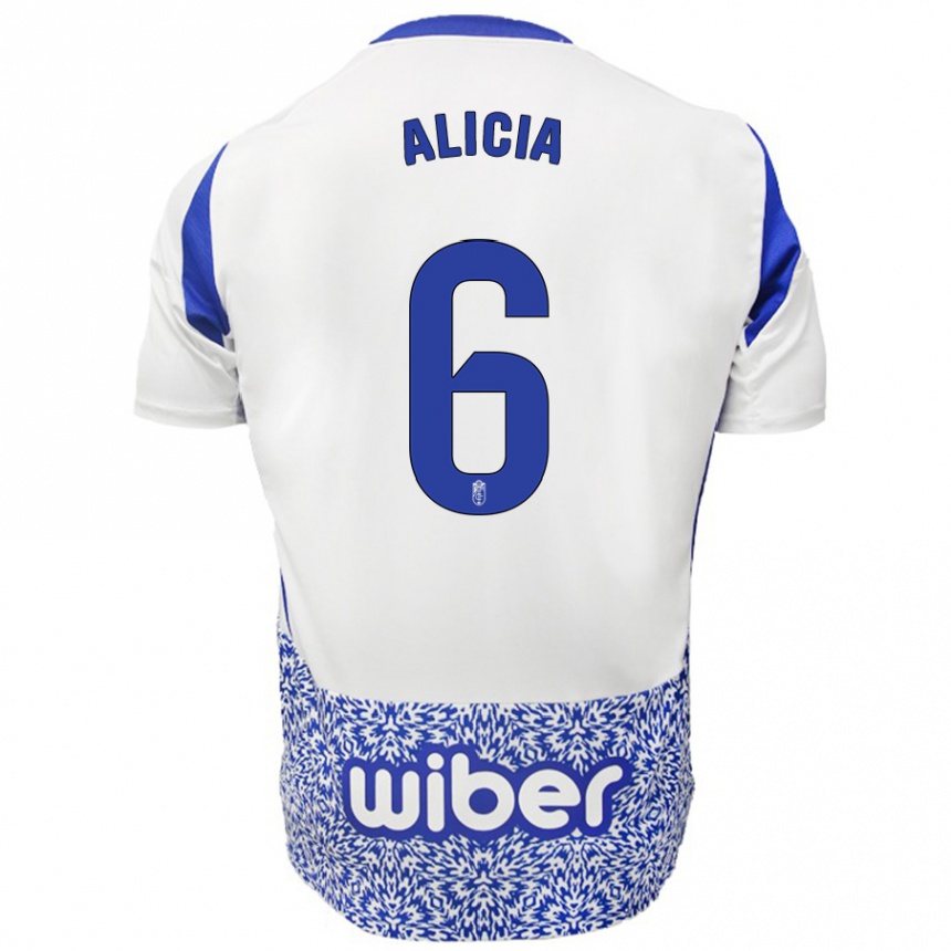 Hombre Fútbol Camiseta Alicia #6 Blanco Azul 2ª Equipación 2024/25 Perú