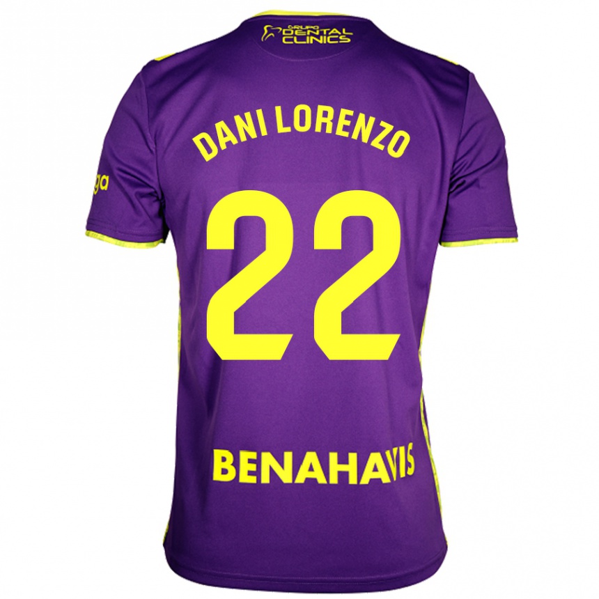 Hombre Fútbol Camiseta Dani Lorenzo #22 Púrpura Amarillo 2ª Equipación 2024/25 Perú