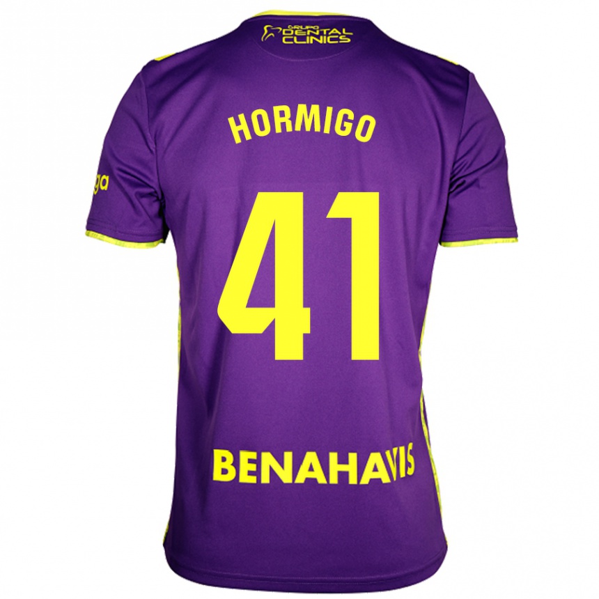 Hombre Fútbol Camiseta Cintia Hormigo #41 Púrpura Amarillo 2ª Equipación 2024/25 Perú