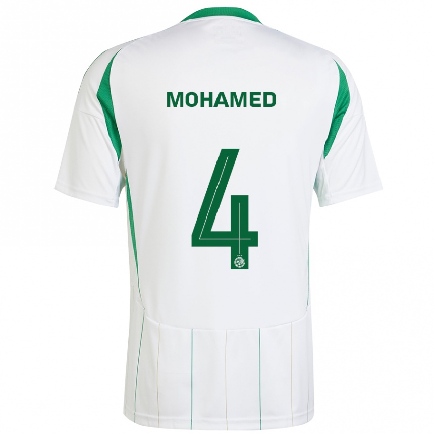 Hombre Fútbol Camiseta Ali Mohamed #4 Blanco Verde 2ª Equipación 2024/25 Perú