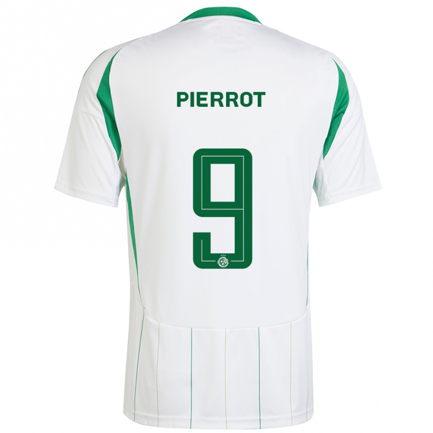 Hombre Fútbol Camiseta Frantzdy Pierrot #9 Blanco Verde 2ª Equipación 2024/25 Perú