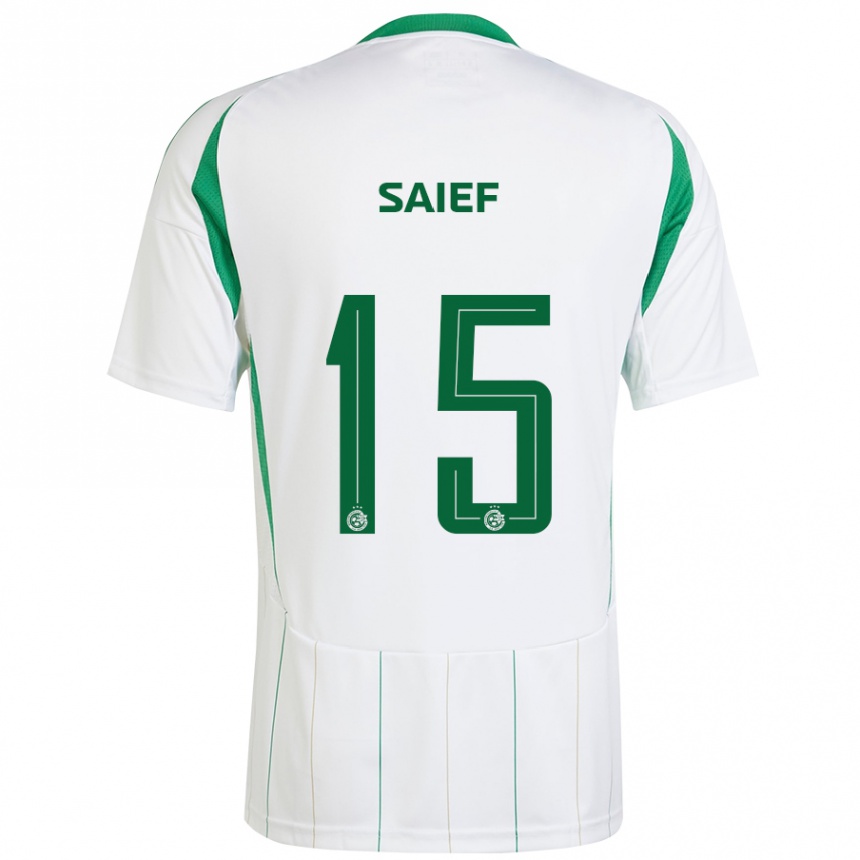 Hombre Fútbol Camiseta Kenny Saief #15 Blanco Verde 2ª Equipación 2024/25 Perú