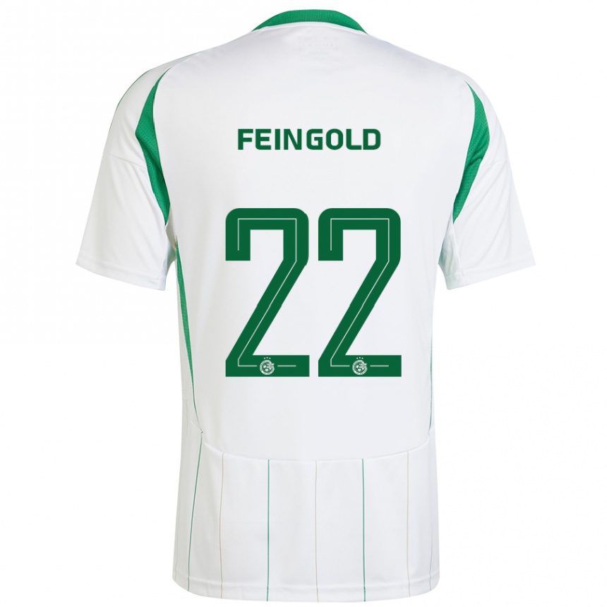 Hombre Fútbol Camiseta Ilay Feingold #22 Blanco Verde 2ª Equipación 2024/25 Perú