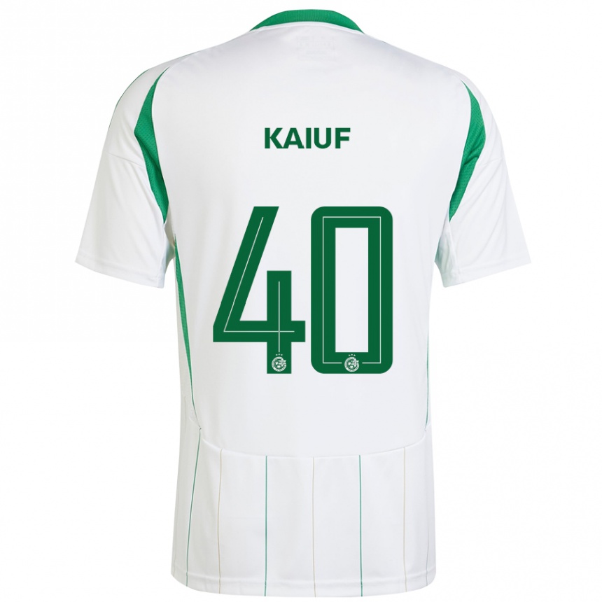 Hombre Fútbol Camiseta Sharif Kaiuf #40 Blanco Verde 2ª Equipación 2024/25 Perú