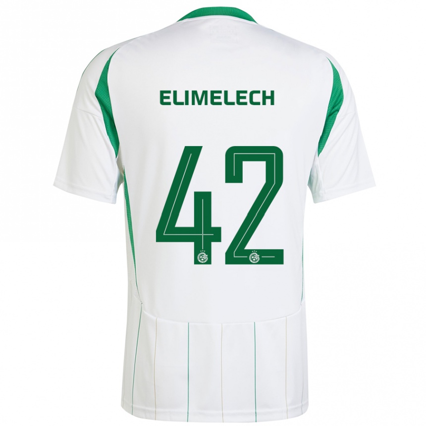 Hombre Fútbol Camiseta Roey Elimelech #42 Blanco Verde 2ª Equipación 2024/25 Perú