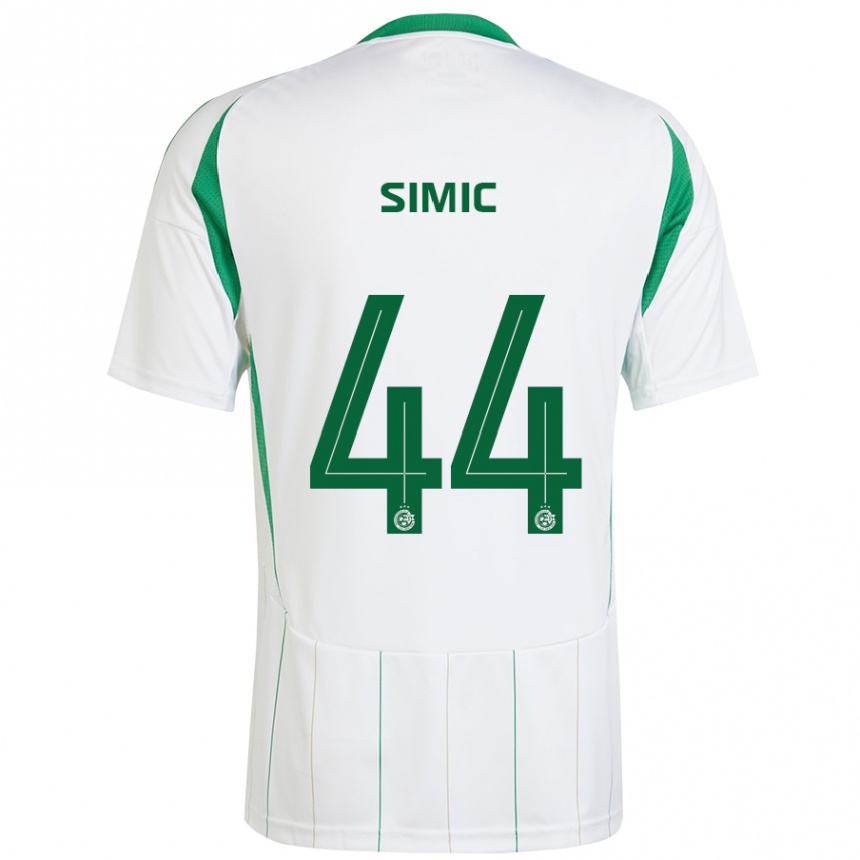 Hombre Fútbol Camiseta Lorenco Simic #44 Blanco Verde 2ª Equipación 2024/25 Perú