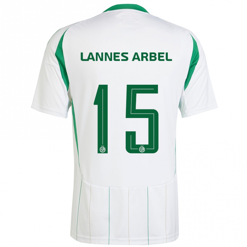 Hombre Fútbol Camiseta Tomer Lannes Arbel #15 Blanco Verde 2ª Equipación 2024/25 Perú