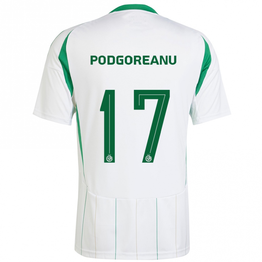 Hombre Fútbol Camiseta Suf Podgoreanu #17 Blanco Verde 2ª Equipación 2024/25 Perú