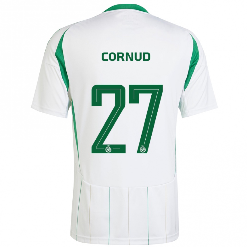 Hombre Fútbol Camiseta Pierre Cornud #27 Blanco Verde 2ª Equipación 2024/25 Perú