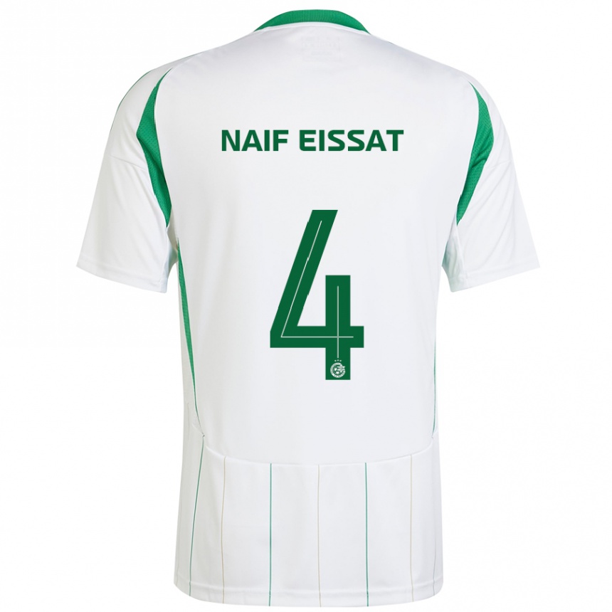 Hombre Fútbol Camiseta Lisav Naif Eissat #4 Blanco Verde 2ª Equipación 2024/25 Perú