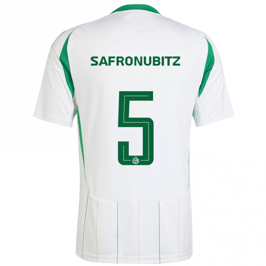 Hombre Fútbol Camiseta Dan Safronubitz #5 Blanco Verde 2ª Equipación 2024/25 Perú