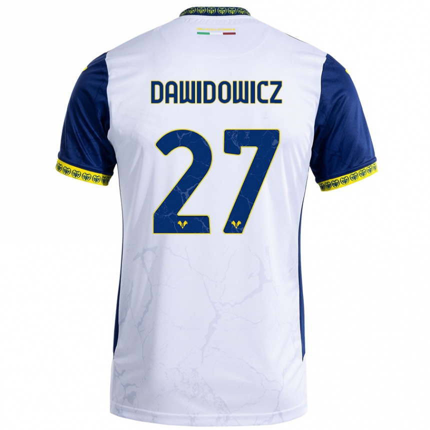 Hombre Fútbol Camiseta Pawel Dawidowicz #27 Blanco Azul 2ª Equipación 2024/25 Perú